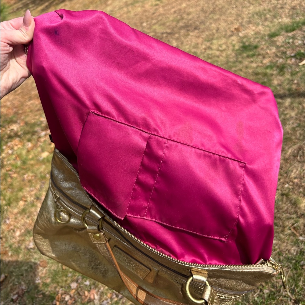 COACH Poppy Metallic Gold Shoulder Bag - Picture 8 of 17